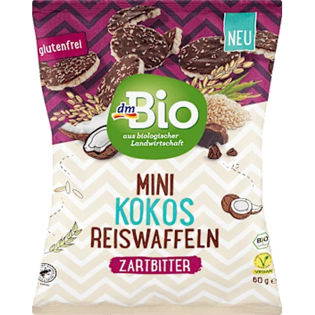 dmBio Mini-Reis-Crispies mit dunkler Schokolade, 60 g