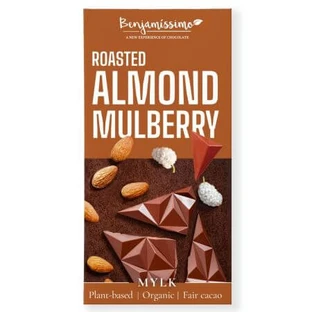 Bio-Schokolade mit Mandeln und Maulbeeren, 60 g, Benjamisimo