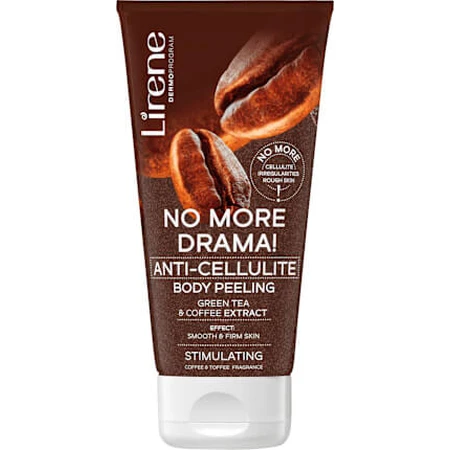 Lirene Exfoliante corporal anticelulítico con extracto de café NO MORE DRAMA, 175 g