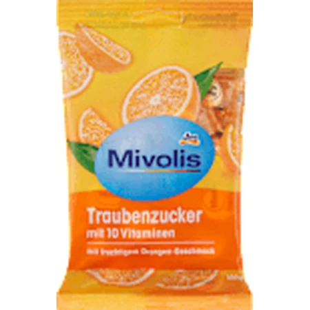 Mivolis Dextrose met 10 vitaminen, sinaasappelsmaak, 100 g