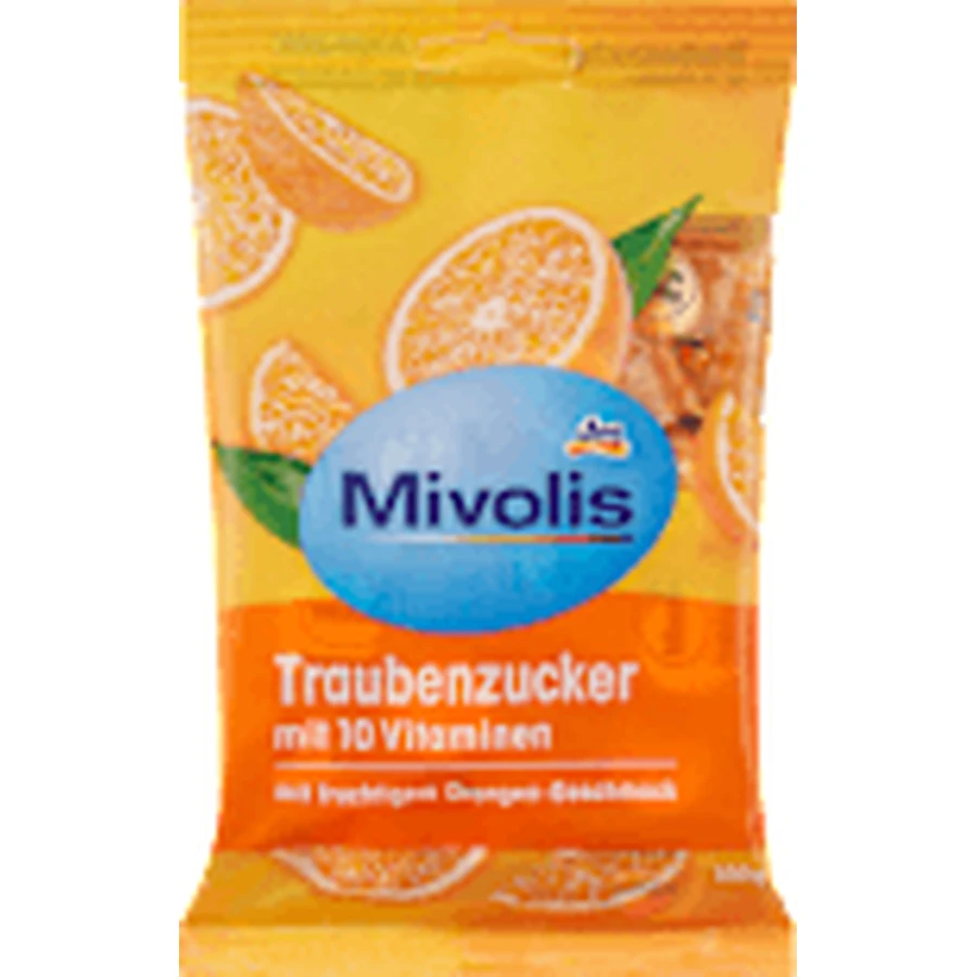 Mivolis Dextrose met 10 vitaminen, sinaasappelsmaak, 100 g