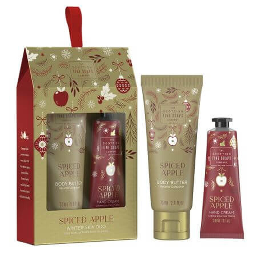 Duo de soins pour la peau Pomme épicée, 1 x 75ml, 1 x 30ml, Scottish Fine Soaps