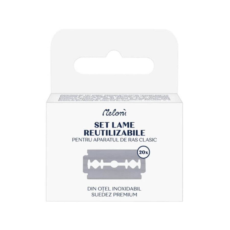 Reserve blades for classic razor, 20 pieces, Meloni
