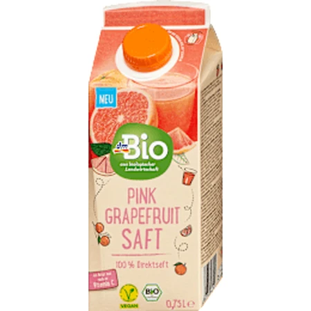 dmBio Zumo de pomelo rosa, 750 ml
