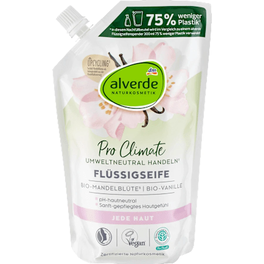 alverde NATURKOSMETIK Reserve Flüssigseife mit Mandel und Vanille, 500 ml