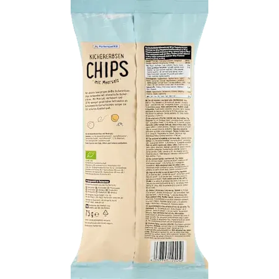dmBio Patatas fritas de garbanzos con sal marina, 75 g