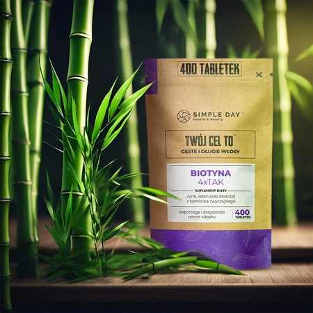 Simple Day Biotin 4 x Yes with natural silicon, 400 tablets