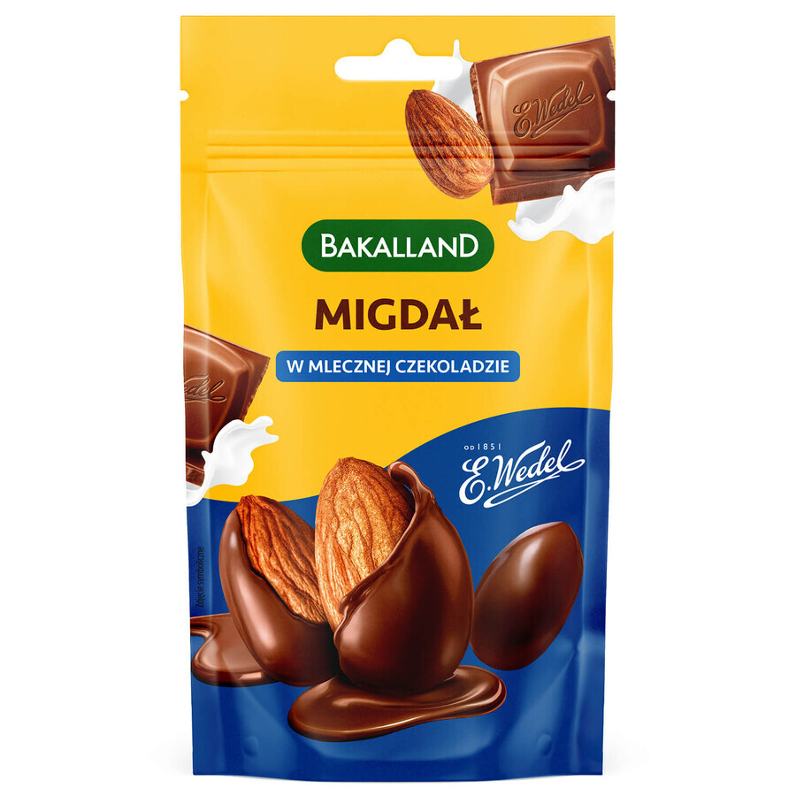 Mandorle Bakalland in cioccolato al latte, 75 g