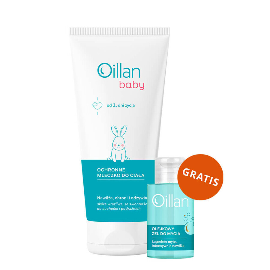 Oillan Baby, protective body milk, from day 1, 200 ml + oily wash gel, from day 1, 50 ml free