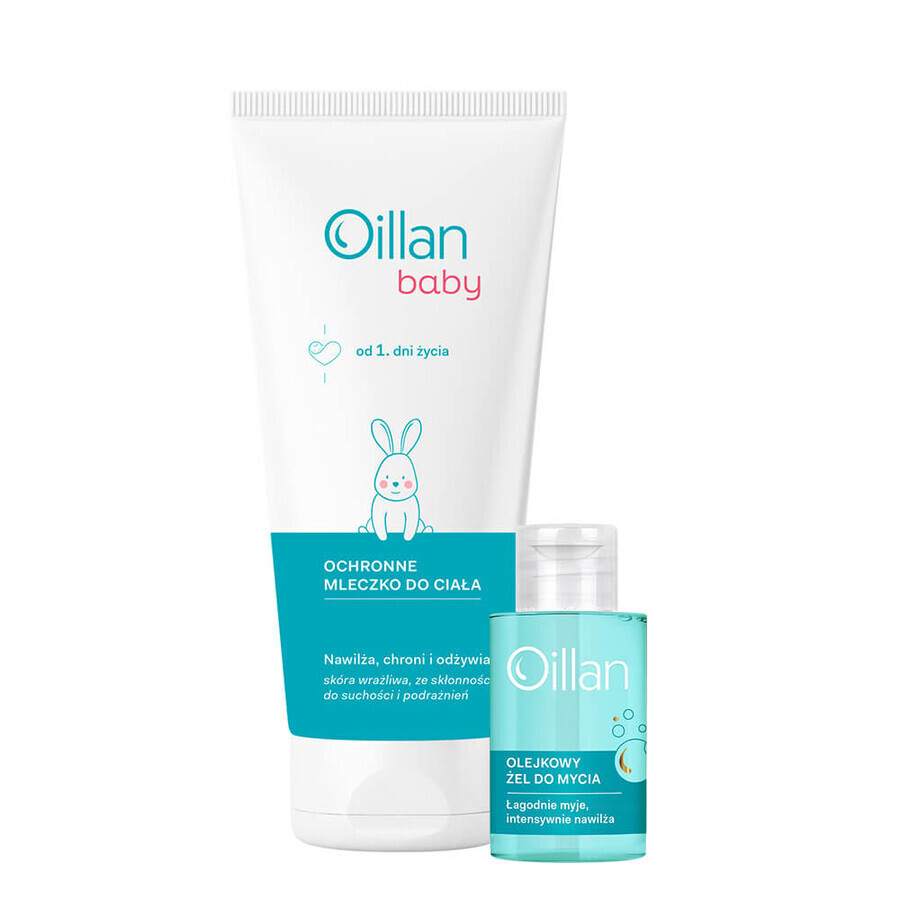 Oillan Baby, protective body milk, from day 1, 200 ml + oily wash gel, from day 1, 50 ml free