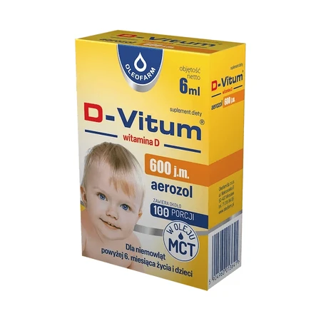 D-Vitum 600 UI, vitamine D pour les nourrissons de plus de 6 mois, aérosol, 6 ml CONDITIONNEMENT CONTAMINÉ