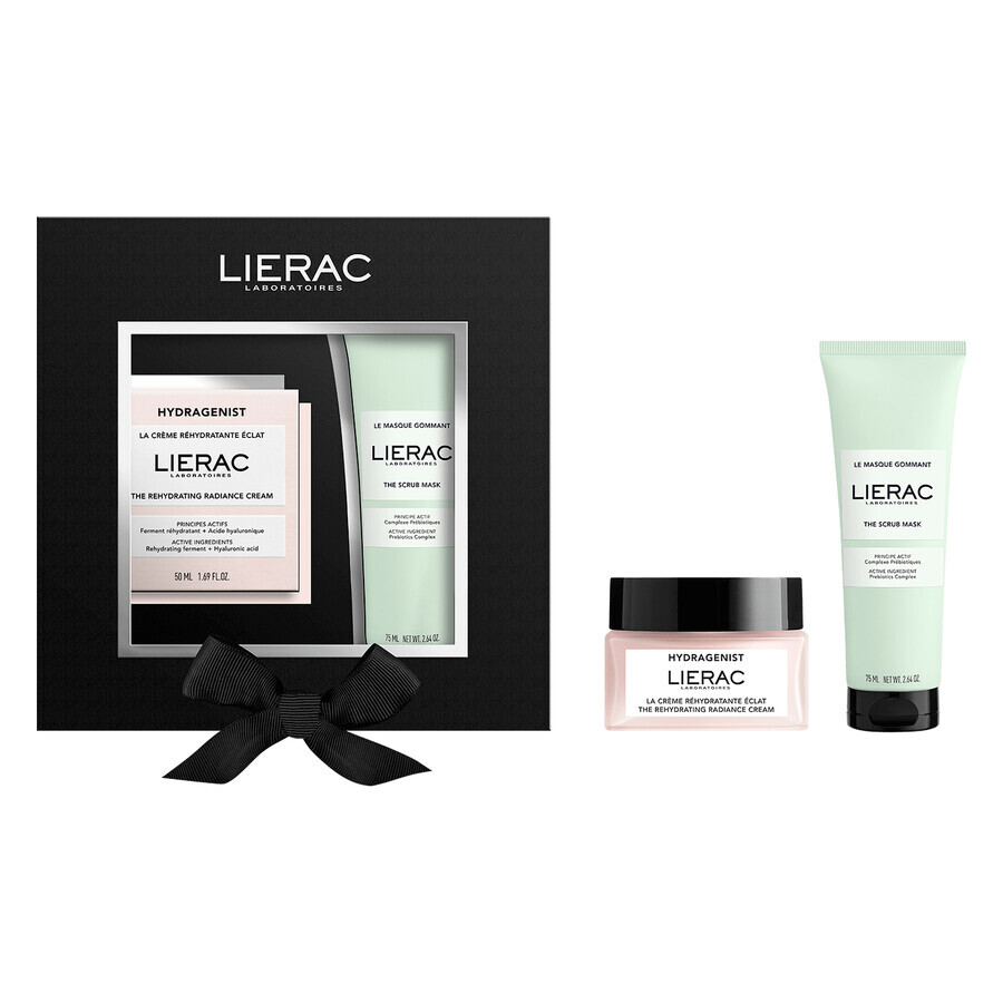 Lierac Hydragenist set, moisturizing cream, 50 ml + peeling mask, 75 ml