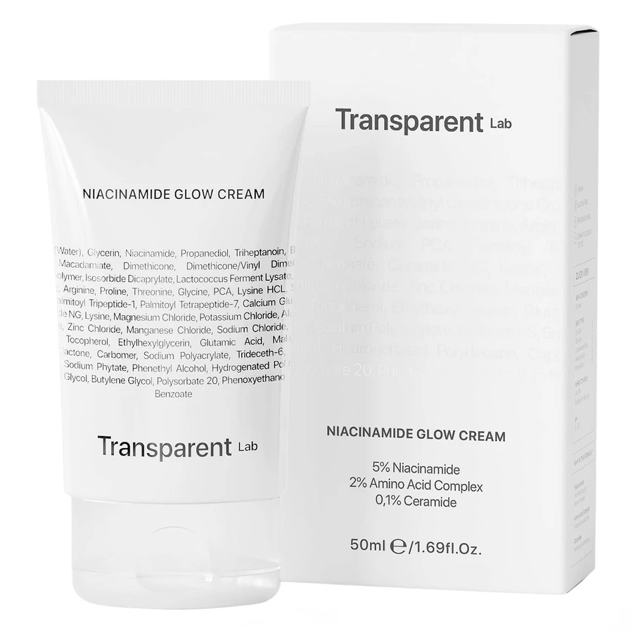 Transparent Lab Niacinamide Glow Cream, aufhellende und feuchtigkeitsspendende Gesichtscreme mit Niacinamid, 50 ml