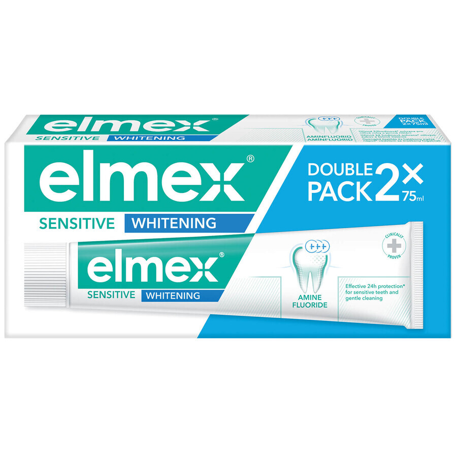 Elmex Sensitive Whitening Toothpaste, 2 x 75 ml CONTAMINATED PACKAGING