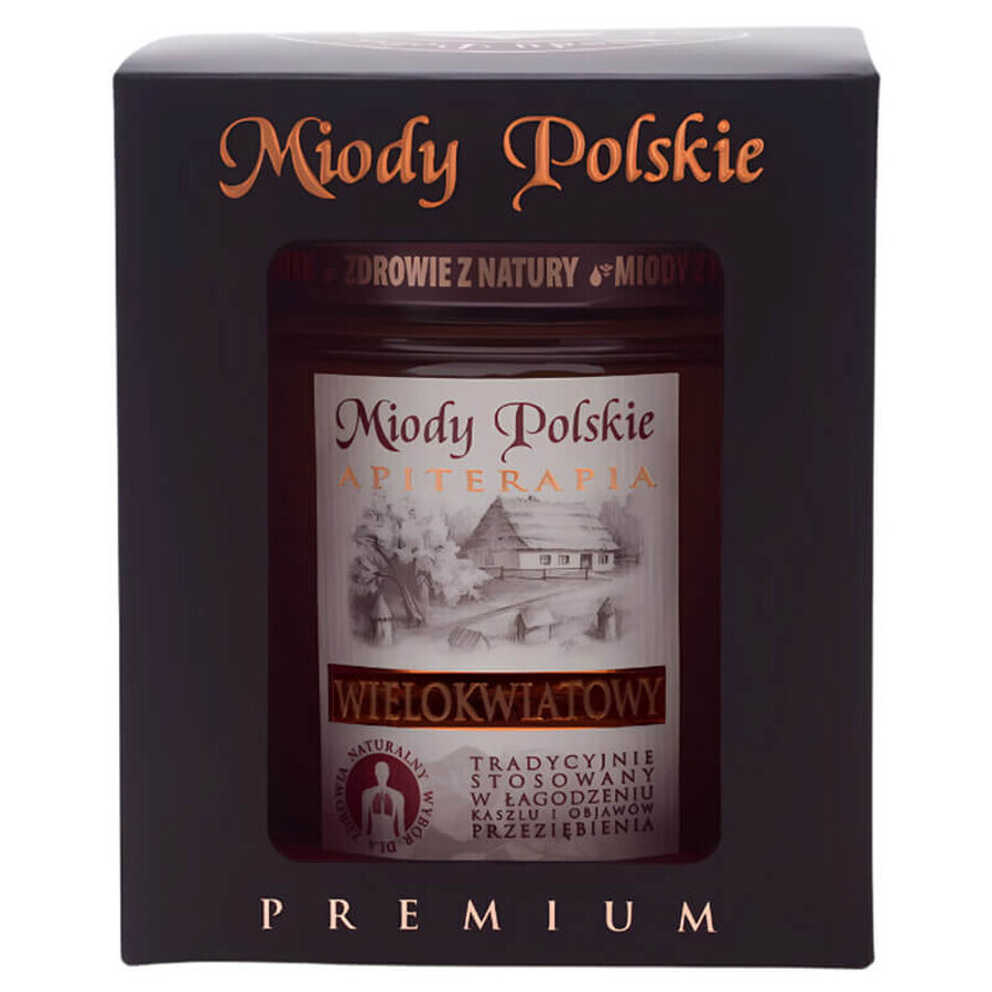 Miody Polskie, miód wielokwiatowy premium, 400 g EMBALLAGE DEFECTUEUX