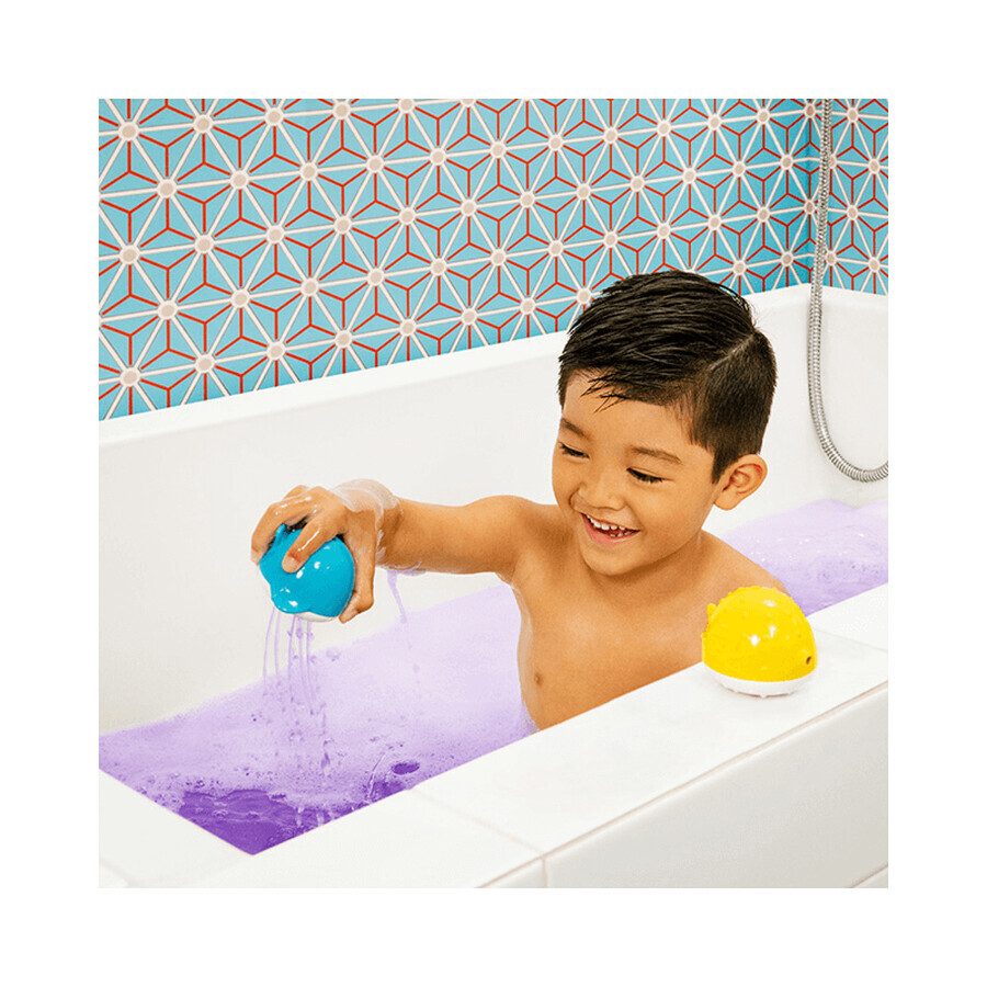 Munchkin Colour Buddies set, hydraterende badbruisballen, 20 stuks + dispenserspeelgoed, 2 stuks