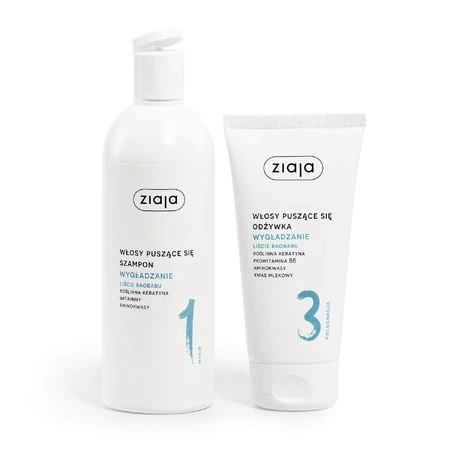 Ziaja Plant Care Suavizante Hojas de Baobab, champú, cabello rizado, 400 ml