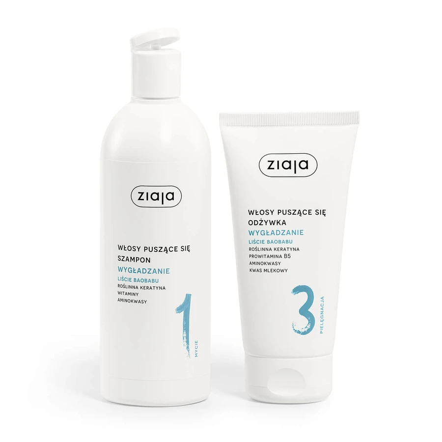 Ziaja Plant Care Suavizante Hojas de Baobab, champú, cabello rizado, 400 ml