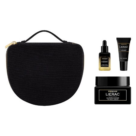 Lierac Premium Set, Seidencreme, 50 ml + Verjüngungsserum, 13 ml + Augencreme, 5 ml + Kosmetikgeschenkbeutel