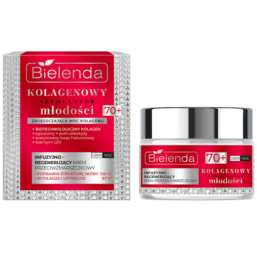 Bielenda Collageen Jeugdstimulator 70+, anti-rimpel regenererende infusiecrème, 50 ml