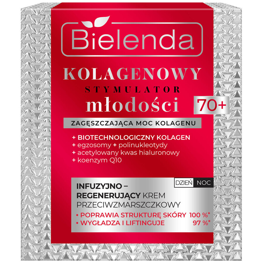 Bielenda Collageen Jeugdstimulator 70+, anti-rimpel regenererende infusiecrème, 50 ml