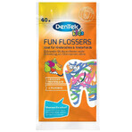 DenTek Kids Fun Flosser set, cepillos de seda dental para niños, 3 x 40 piezas DenTek Kids Fun Flosser set, cepillos de seda dental para niños, 3 x 40 piezas