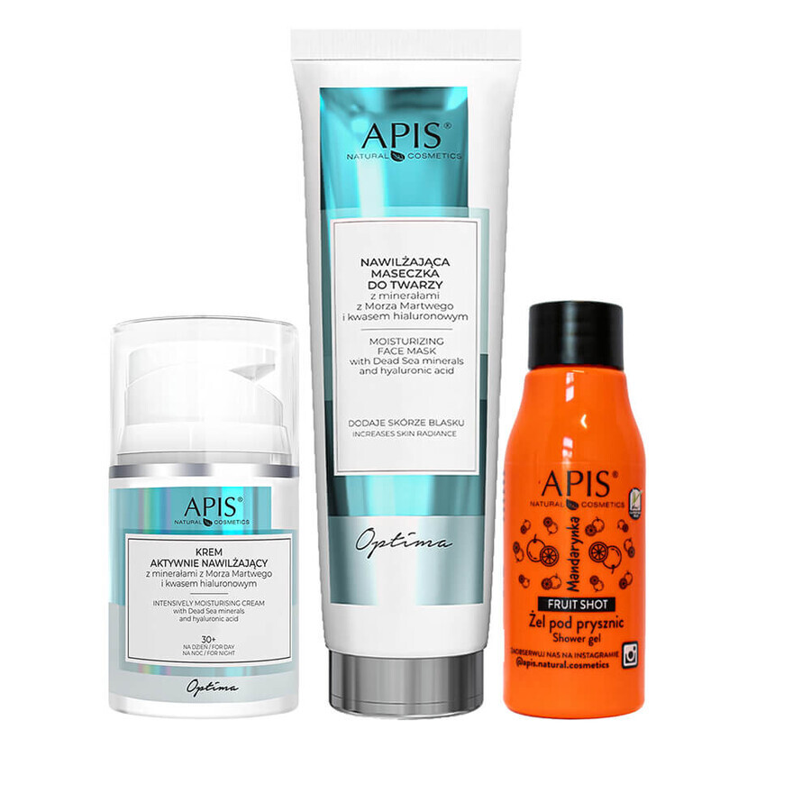 Set Apis Dead Sea Minerals, Optima, 30+ moisturizing day and night cream, 50 ml + moisturizing face mask, 100 ml + tangerine shower gel, 50 ml free