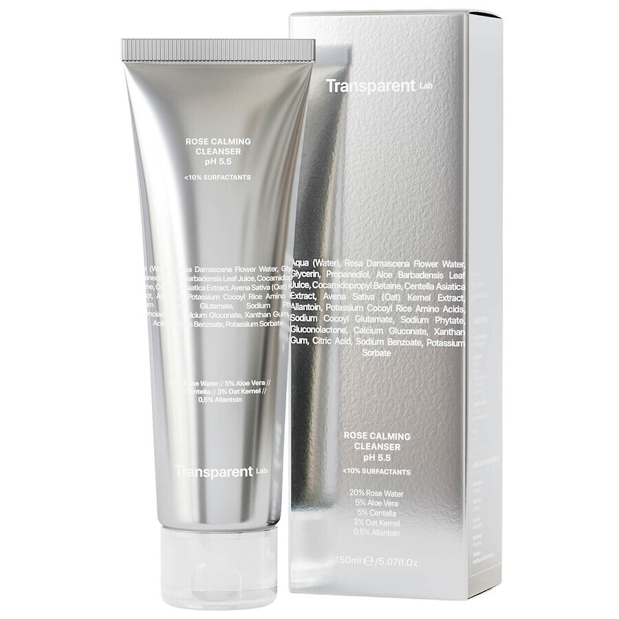 Transparent Lab Rose Calming Cleanser, sanfte Gesichtsreinigung mit Rosen, 150 ml