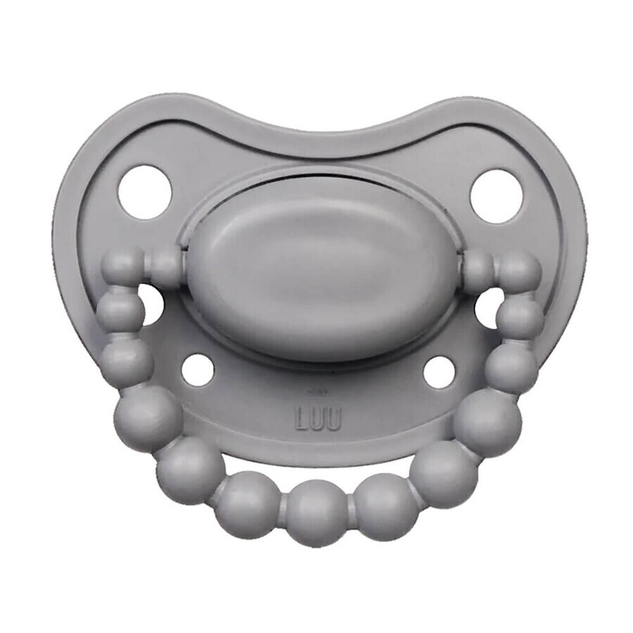 Luu Kids, tétine, positionnement, silicone, Lovely Gray, 0-3 mois, 1 pièce