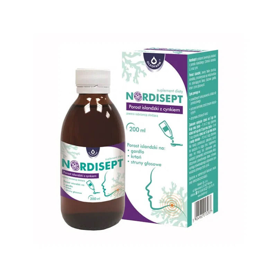 Nordisept Island Flechte mit Zink, Sirup, 150 ml