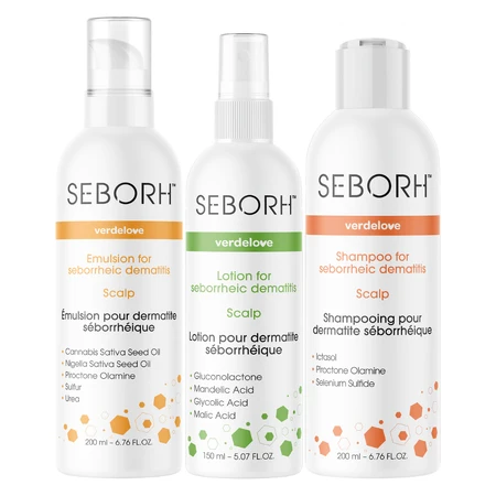 Verdelove Seborh kit voor seborroïsch eczeem, shampoo 200 ml + emulsie 200 ml + vloeistof 150 ml