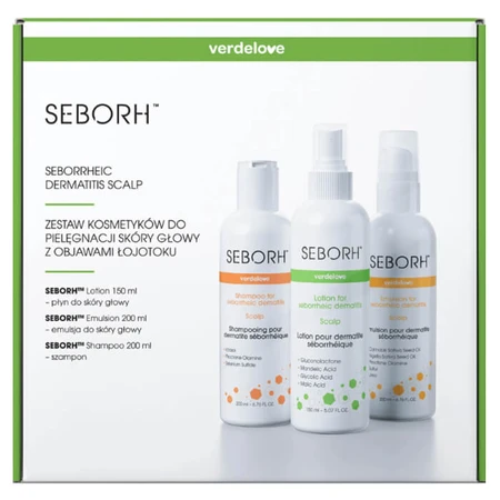 Verdelove Seborh kit voor seborroïsch eczeem, shampoo 200 ml + emulsie 200 ml + vloeistof 150 ml