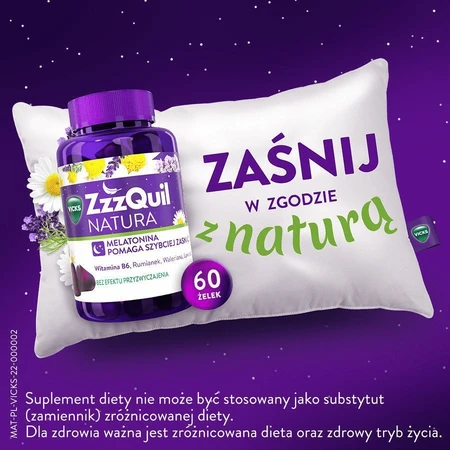 ZzzQuil Nature, haricots gélifiés, 60 pièces + boîte de voyage gratuite pour les haricots gélifiés