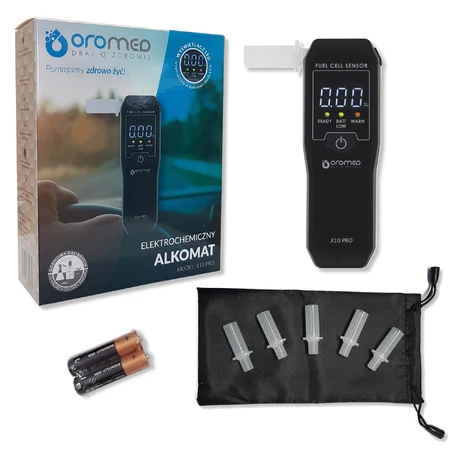 Oromed X10 Pro, alcoholímetro electroquímico, negro