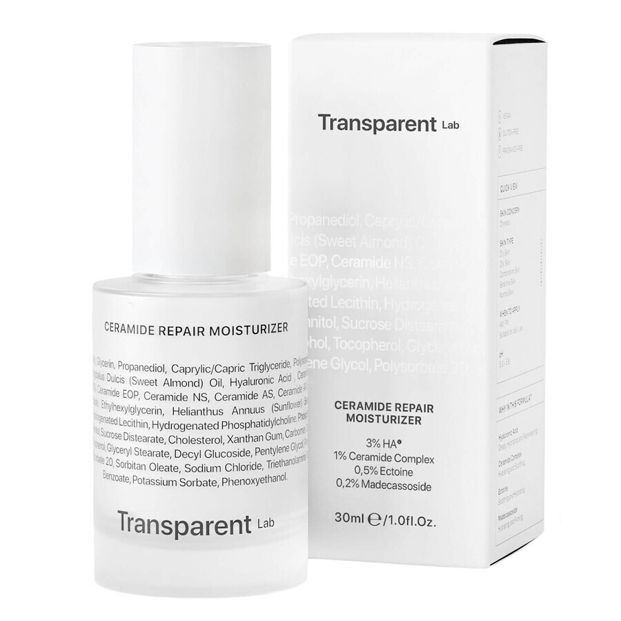Transparent Lab Ceramide Repair Serum, siero riparatore intensivo con ceramidi, 30 ml