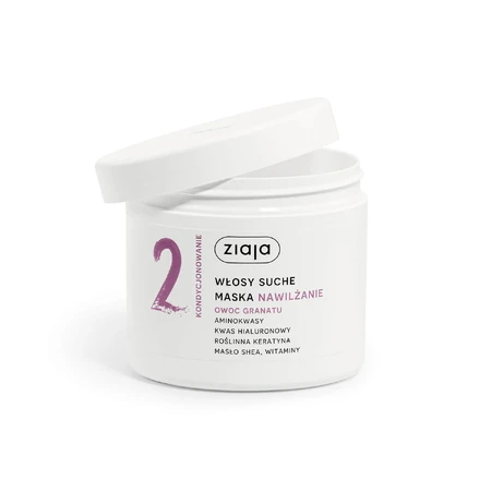 Ziaja Botanically Nourishing Hydration Pomegranate Fruit, Maske, trockenes Haar, 350 ml