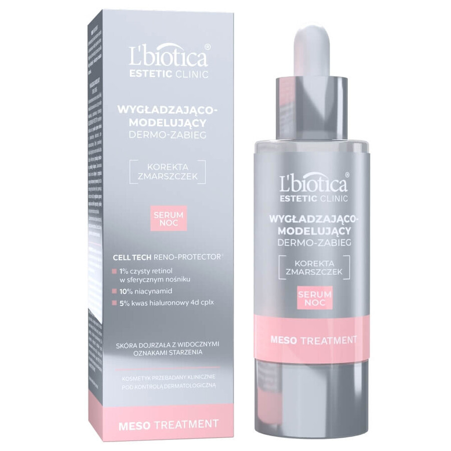 L'Biotica Aesthetic Clinic Meso, smoothing and reshaping night dermo-treatment, 30 ml + micellar cleansing and brightening lotion, 50 ml free