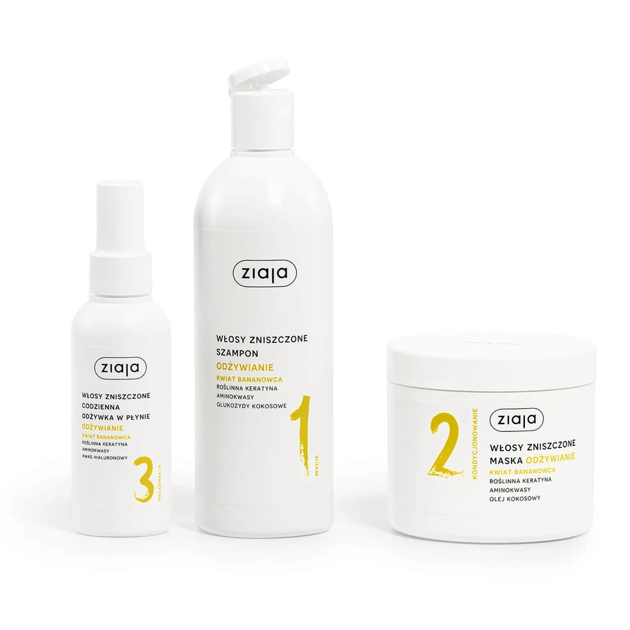 Ziaja Planta Nutritiva Flor de Plátano, mascarilla, cabello dañado, 350 ml