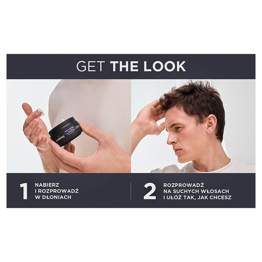 Set Wella Wellaflex Men, matt styling paste, ultra strong hold, 75 ml + Full Boost thickening gel, 150 ml