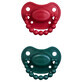 Luu Kids set, chupete, posicionamiento, silicona, Holy Green &amp; Santa Red, a partir de 6 meses, 2 piezas