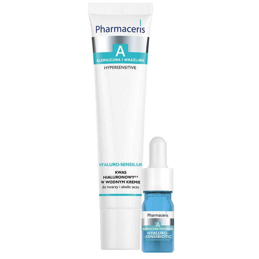 Pharmaceris Hyaluro-Sensilium hyaluronic acid cream in water for face and eye area, 40 ml + Hyaluro-Sensibio intense moisturizing serum, 4 ml free of charge