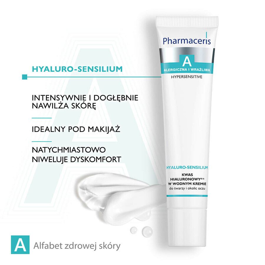 Pharmaceris Hyaluro-Sensilium hyaluronic acid cream in water for face and eye area, 40 ml + Hyaluro-Sensibio intense moisturizing serum, 4 ml free of charge