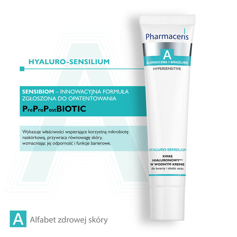 Pharmaceris Hyaluro-Sensilium hyaluronic acid cream in water for face and eye area, 40 ml + Hyaluro-Sensibio intense moisturizing serum, 4 ml free of charge