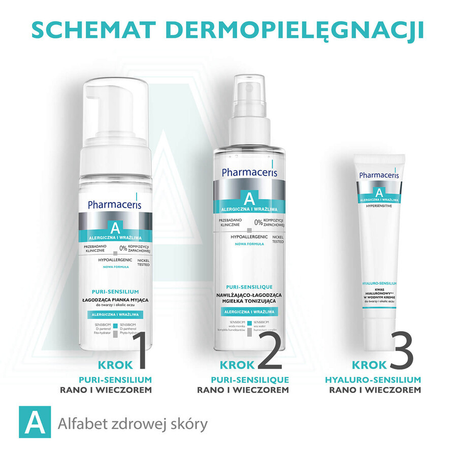 Pharmaceris Hyaluro-Sensilium hyaluronic acid cream in water for face and eye area, 40 ml + Hyaluro-Sensibio intense moisturizing serum, 4 ml free of charge