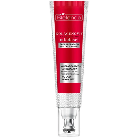 Bielenda Collagen Youth Stimulator, glättende und straffende Creme gegen Falten unter den Augen und um die Lippen, 15 ml