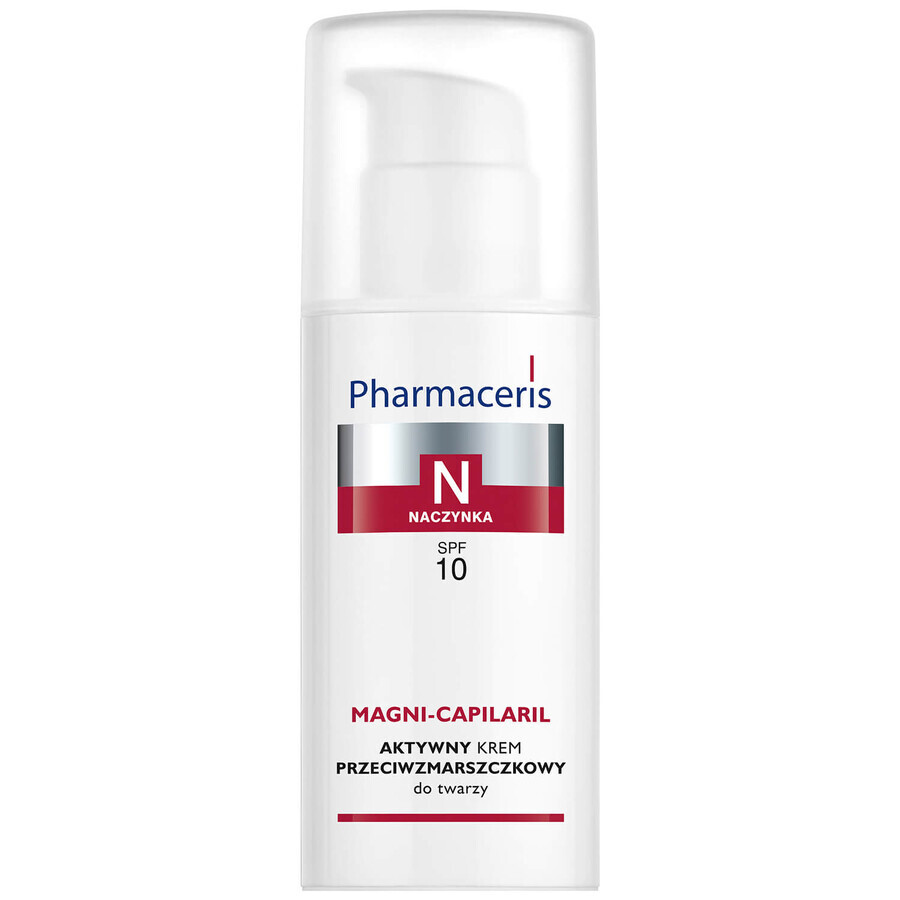 Pharmaceris N Magni-Capilaril, active anti-wrinkle face cream, SPF 10, 50 ml + vitamin C concentrate 1200 mg, fortifying and smoothing, 5 ml free of charge