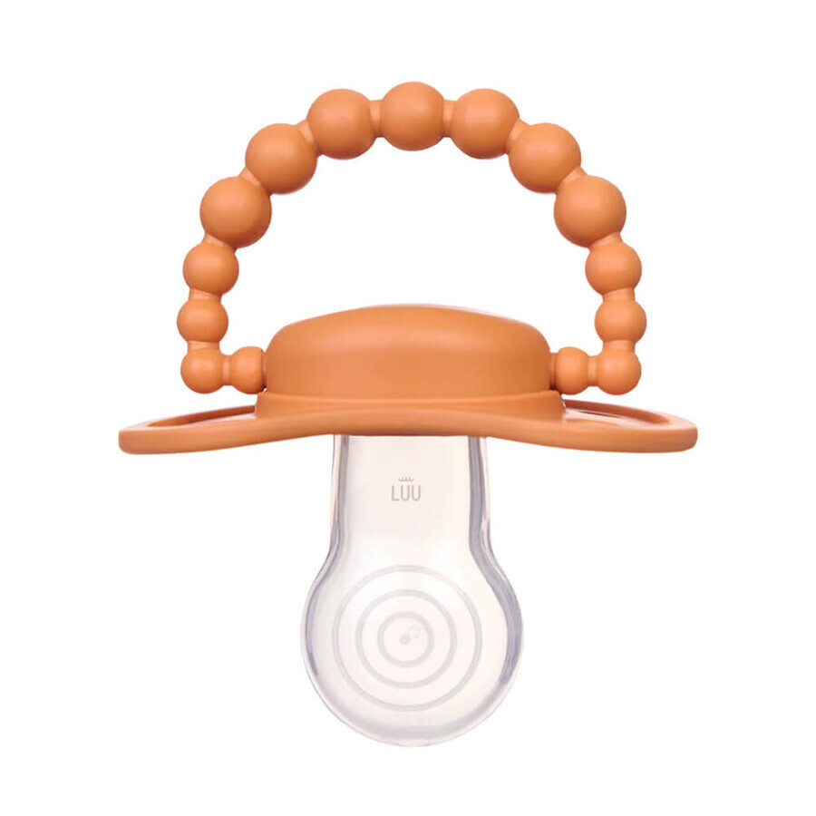 Luu Kids, pacifier, positioning, silicone, Pumpkin Spice, 3-6 months, 1 pc