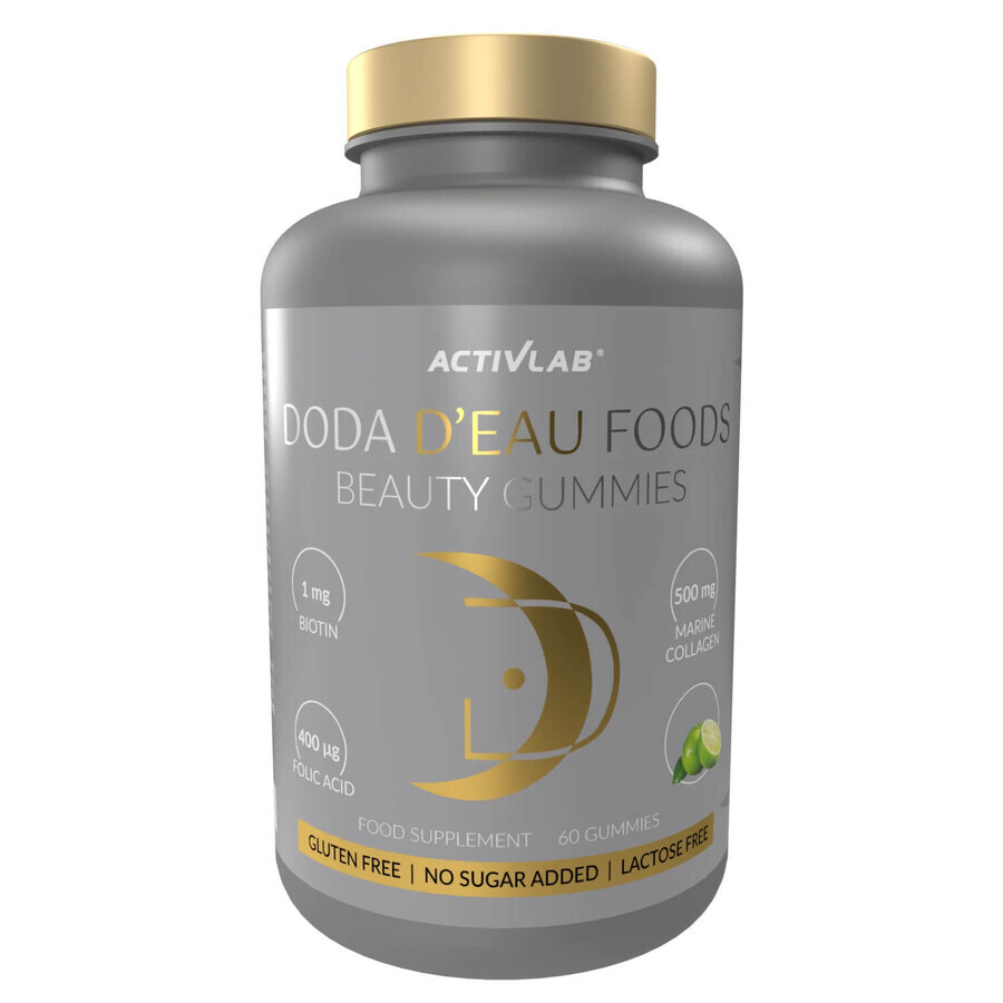 AcivLab Doda D'Eau Foods BeautyGummies, jelly beans, lemon and lime flavor, 60 pieces