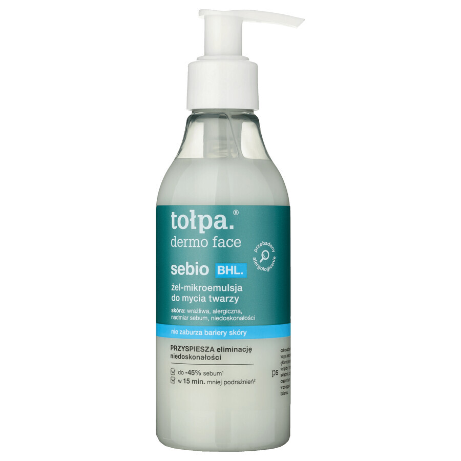Tolpa Dermo Face Sebio BHL, Gesichtsreinigungsgel-Mikroemulsion, 195 ml
