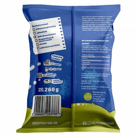 Helpa Bio Cacao Boats, cereal de desayuno ecológico, 260 g